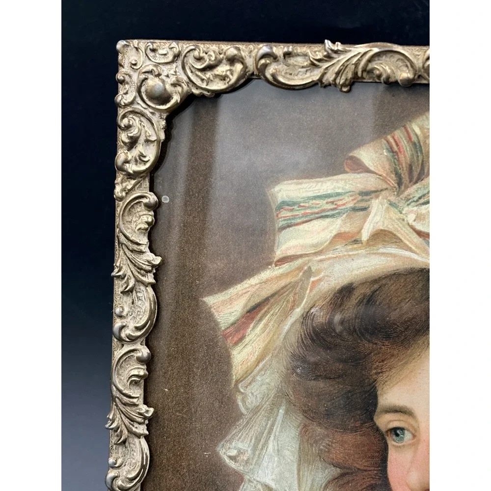 1909 Calendar Girl Prudential 8 X 10 Victorian Ornate Gold Frame